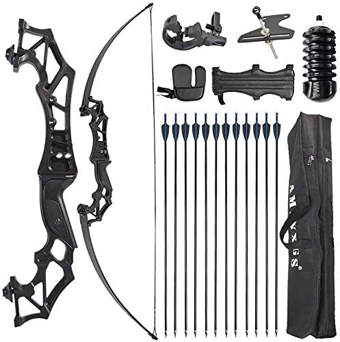 Zshjgjr アーチェリー 弓 リカーブボウ 30 40 50ポンド 弓矢セット アーチェリーセット 矢 初心者 弓矢 数量は多 狩猟 練習矢 ロングボウ アーチェリー用品 弓道 照準を付き