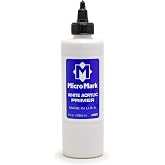 Micro-Mark Surface Primer Color | White Acrylic Primer 200 ml (6.76 fl.oz.) | Matte Finish and Fast Drying | Perfect for Airbrushing and Great Adhesion to Figurines and Scale Models, Made in the USA