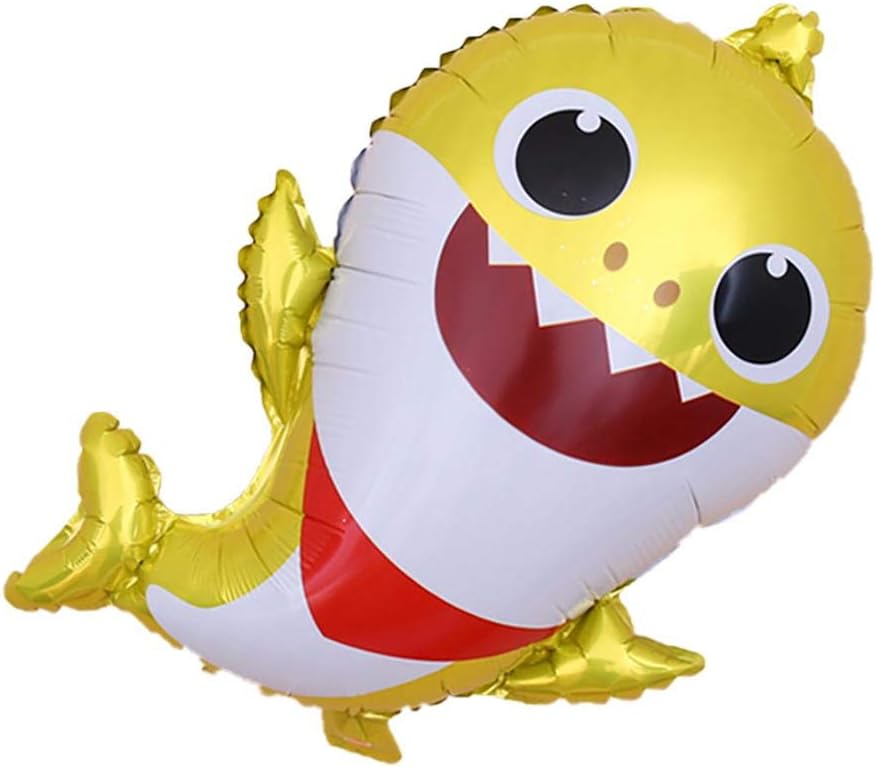 Tamcok birthday party balloon decoration, cute cartoon shark baby aluminum balloon party decoration, one for sale