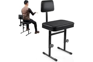Adjustable Piano Bench with Backrest Comfortable Piano Music Keyboard Bench Seat with Padded Cushion Stool Chair for Musician