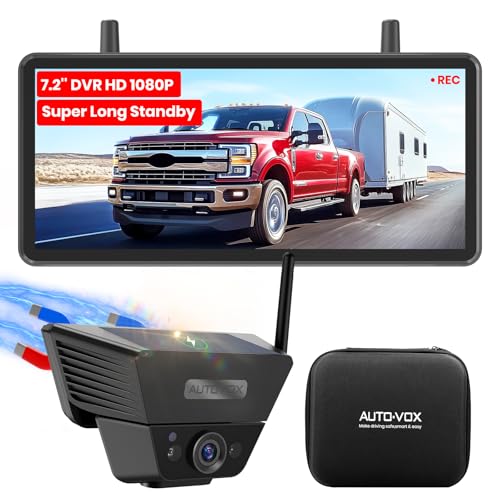 AUTO-VOX Solar Rückfahrkamera Kabellos Mit 7,2" 1080P Display 1Min Install