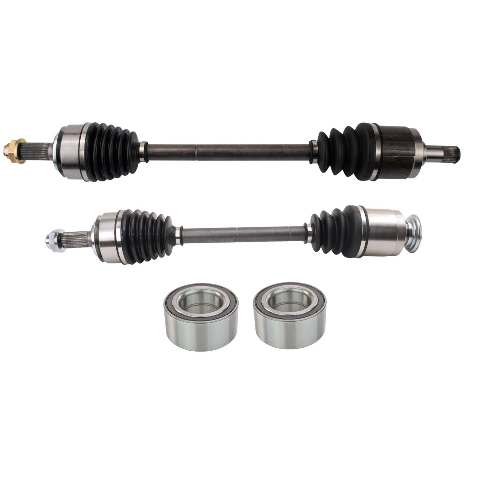 TRQ Front CV Axle Assemblies Wheel Bearings 4 Piece Compatible with 2016-2021 Honda Civic