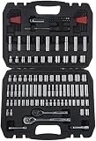 AmazonBasics Mechanic Socket Tool Kit Set With Case - Set of 123