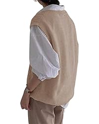 Women's V Neck Sweater Vest Oversized Sleeveless