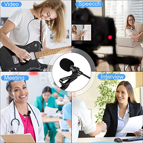 EVISTR M1 Lavalier Lapel Microphone Portable External MIC Audio Recording Accessory for Digital Voice Recorders Smart Phones Camera Laptop