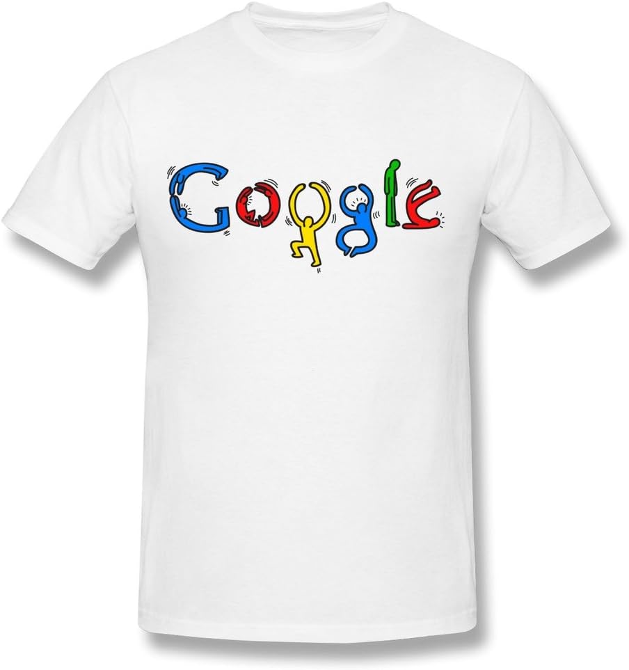 WSB Men's Tshirts Vintage Google Doodle Keith Haring Design T-Shirt White