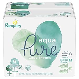 Pampers Aqua Pure Sensitive Baby Wipes 6X Pop-Top 336 Count