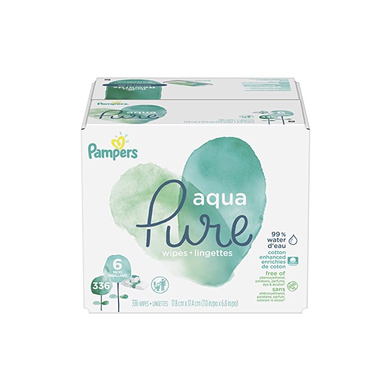 Pampers Aqua Pure Sensitive Baby Wipes 6X Pop-Top 336 Count