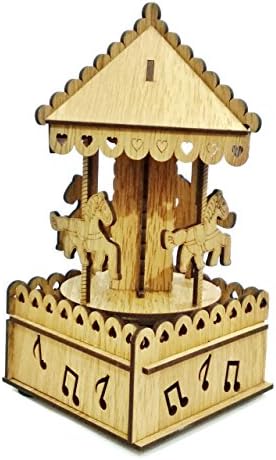 ZeusHub Wooden Horse Carousel Musical Box as Birthday Gift