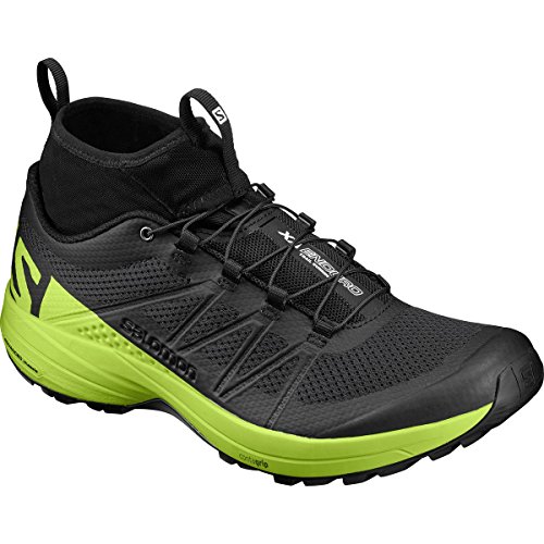 Salomon men s xa enduro trail runner, black/lime green/…