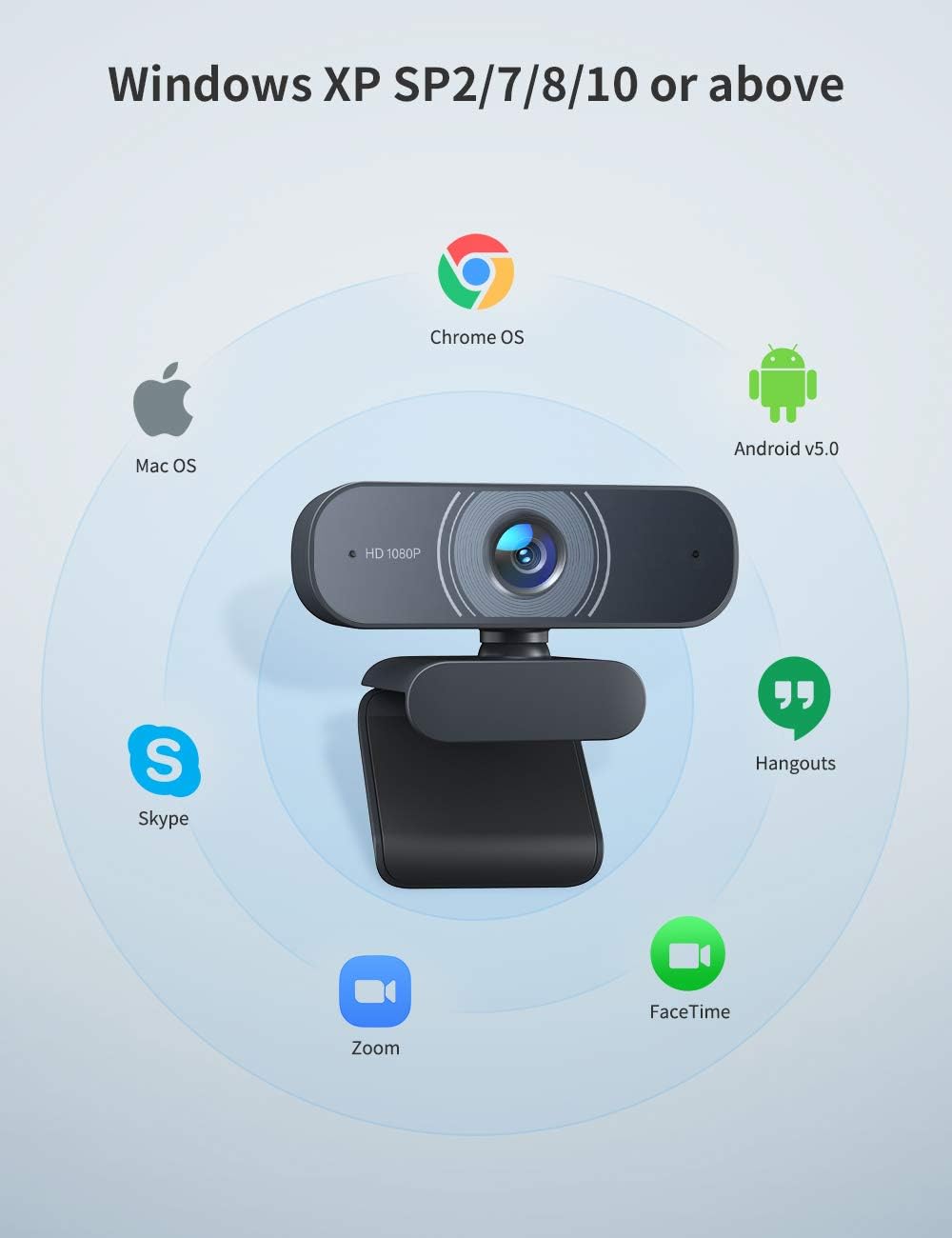 RALENO 1080P Webcam, Dual Built-in Microphones, Full HD Video Camera for Computers PC Laptop Desktop, USB Plug and Play, Conference Video Calling, Streaming: Electronics