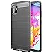 GSDCB Samsung Galaxy A51 Case, Air Cushion Shockproof Carbon Fiber Protective Case with Brushed Texture Soft Flexible TPU Ultra Thin Slim Fit Design for Women Men Girls Kids Boys (Black)