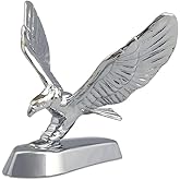 Flying Eagle Hood Ornament Sticker Birds Logo Fits Car 3D Stand Hood Bonnet Univeral Emblem Badge Decal Sculpture Ornaments Auto Styling Metal Hood Bonnet Emblem 3.7X2.6X2.6inch (Chrome)