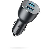 Anker Car Phone Charger Adapter, 36W Metal Dual USB , PowerDrive III 2-Port 36W Alloy for iPhone 14 13 12 11 Pro Max mini X X