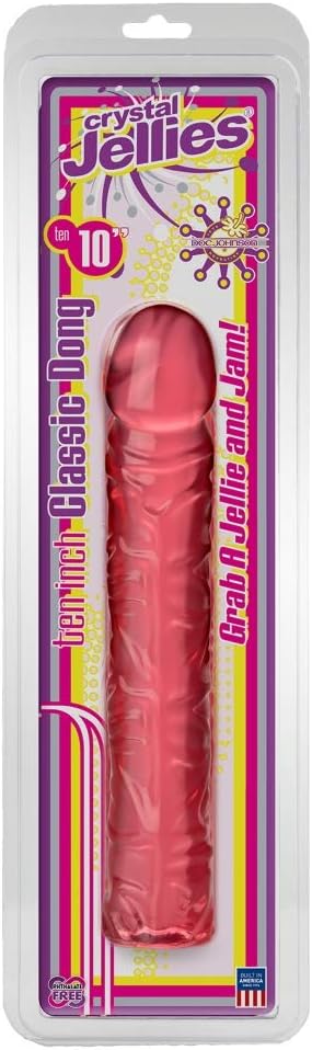 Doc Johnson Crystal Jellies 10 Inch Realistic Dildo Pink - Image 3