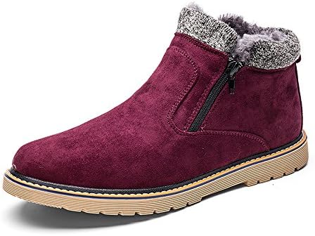 VENSHINE Mens Womens Winter Snow Boots Fur Lining Suede Ankle Lightweight Waterproof Outdoor Shoes