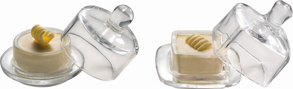 APS GK864 Butter Pad with Cover Round Glass