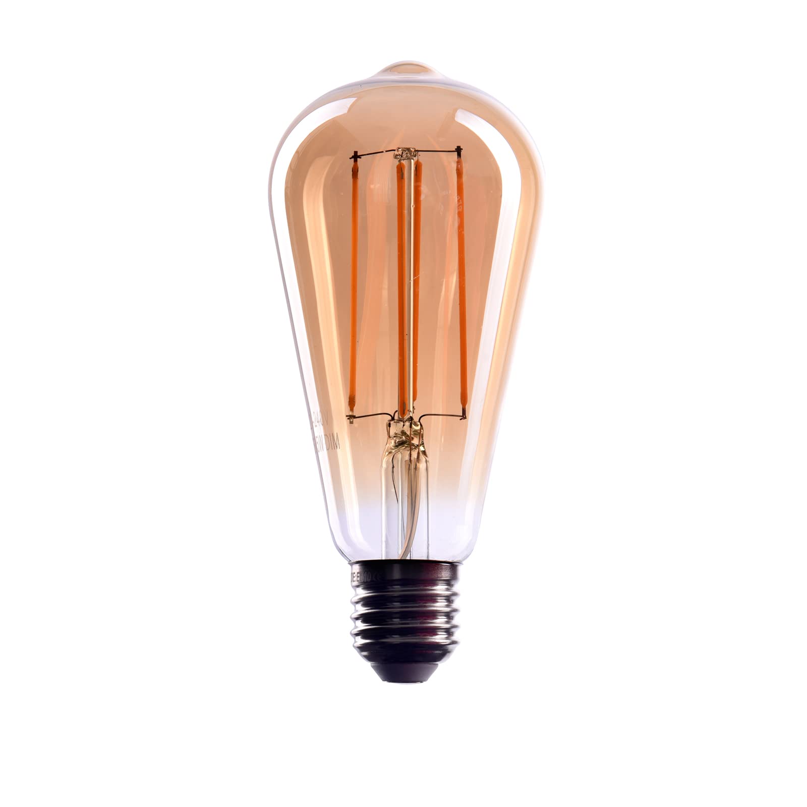 CROWN LED Edison Light Bulb E27 Socket | Dimmable, 4 W, 2000 K Warm White, 230 V, EL10 | Antique Filament Lighting in Retro Vintage Industrial Look | EU Energy Class: G