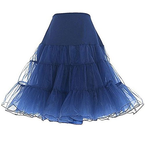 BellaSous Tea Length 26" Women Petticoat Nylon Yoke Underskirt for Vintage Dresses, Poodle Skirts, or Rockabilly (Large/X-Large, Navy Blue) - Thumbnail 7
