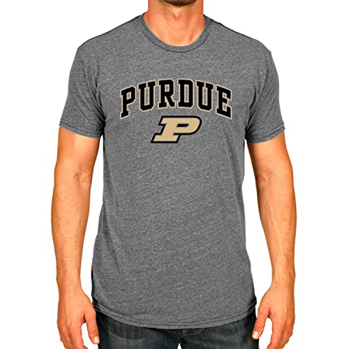 Photo 1 of Campus Colors NCAA Adult Gameday Cotton T-Shirt - Premium Quality - Semi-Fitted Style - Officially Licensed Product (Purdue Boilermakers - Gray, Large)