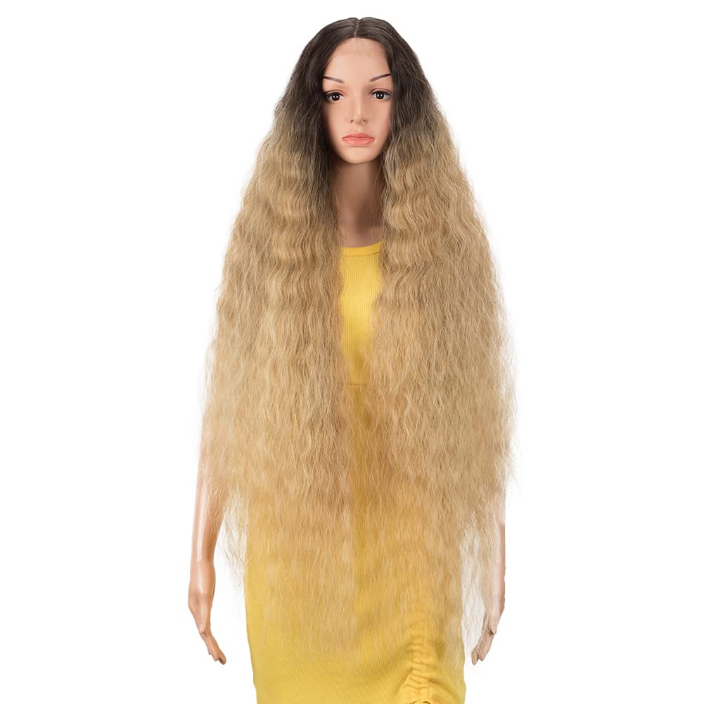 DÉBUT Lace Front Wig Super Long Wavy Wig for Women 41 inches 280g Synthetic Hair Heat Resistant Fiber 130% Density (41 inches, TAT6/27/24E) — image 1