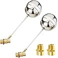 Joywayus 1/2" Thread Float Ball Valve and Brass Pipe Connector Floating Ball-cock Tank Ballcock Fittings Automatic Water Level Control Switch (Pack of 2)