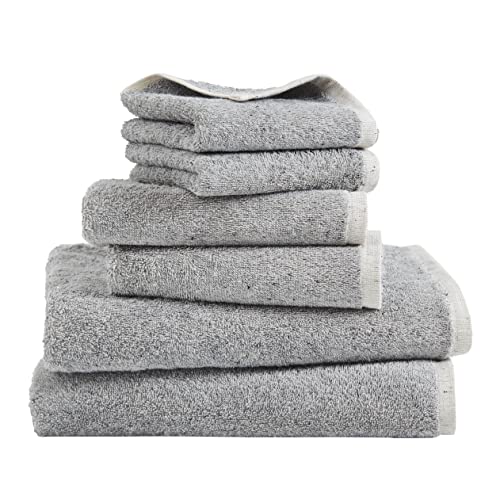 Calvin Klein Melange Solid Set of 6 Terry Towels - 2 Bath 2 Hand & 2 Wash, 100%…