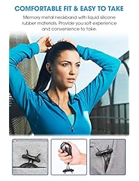 Dudios Auriculares Bluetooth correa de Cuello, Apt X Deep Bass Bluetooth Auriculares IPX5 Impermeable Magnético Wireless Auriculares (CVC6.0 Cancelación de Ruido, 16 horas de tiempo de reproducción, Estilo Retráctil)