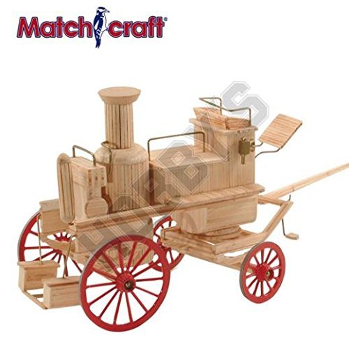 Horse Drawn Steam Fire Engine Matchstick Model Construction Craft kit