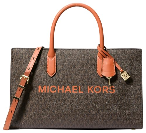 Michael Kors Scarlett Medium Satchel, Gold-Tone Hardware/Orange Punch