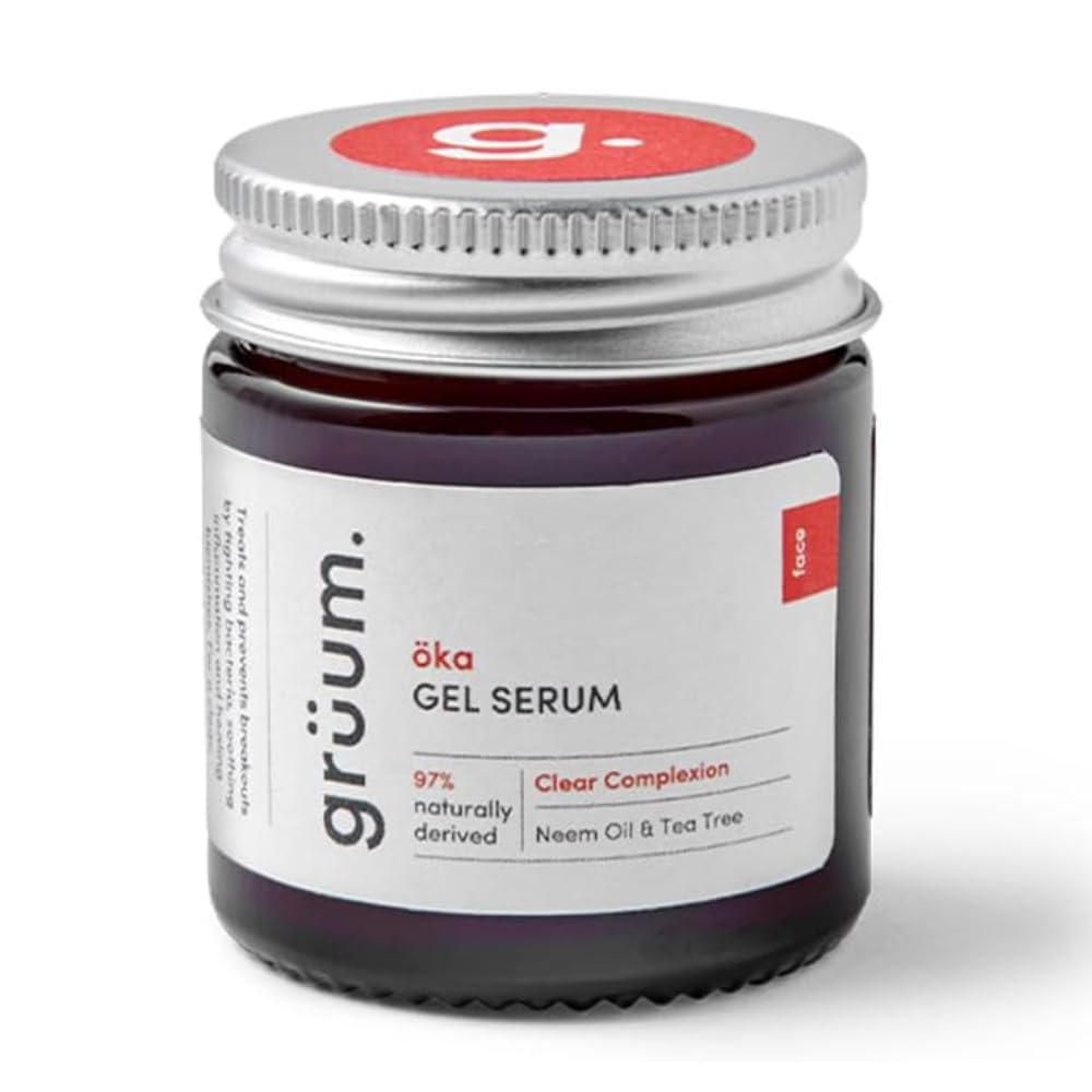 grüum Clear Complexion Skin Gel Serum 30ml - Vitamin C Serum for Face Acne Scar Treatment - Face Serums for Women & Men with Hyaluronic acid, Neem oil & Tea tree