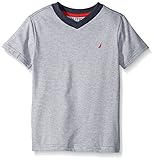 Nautica Boys' Short Sleeve V-Neck Mini Stripe Tee Shirt
