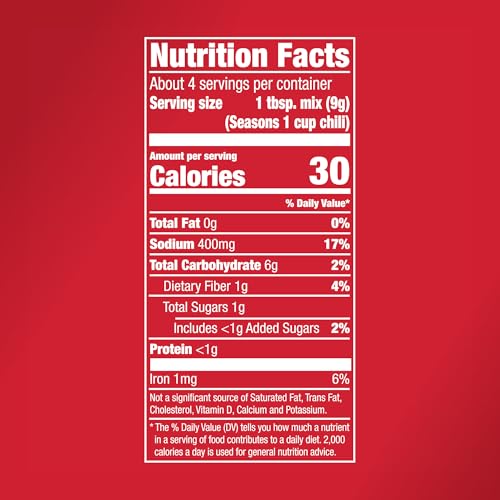 MCCORMICK CHILI SEASONING MIX PACKET, MILD, 1.25 OZ