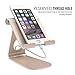 MoKo Tablet Stand, Universal 210 Degree Multi-Angle Rotatable Aluminum Smartphone Tablet Desktop Cradle Holder for iPad Pro 10.5/9.7/Mini, iPhone 8/8 Plus/7/7 Plus, iPhone X, Galaxy Note 8, Rose Gold