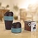 Jerrybox Travel Coffee Mug, BPA Free Silicone Water Bottle, Reusable 12oz Compact Tea Cup (Blue)