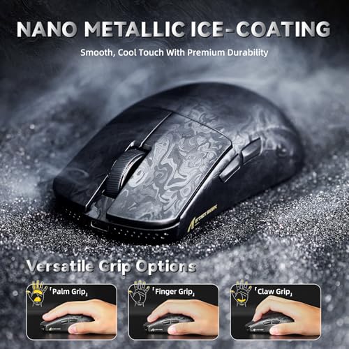 ATTACK SHARK R11 Ultra 8K Carbon Fiber Wireless Gaming Mouse,PAW3950 MAX Sensor,49g Ultra-Lightweight,Nordic 52840 MCU Chip,42000 DPI,Wired/BT/2.4GHz Wirelss Programmable Mouse for PC/Mac(Ink)