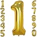 40 Inch Big Number Balloons Gold Mylar Foil Large Number 1 Giant Helium Balloon Birthday Party Decoration