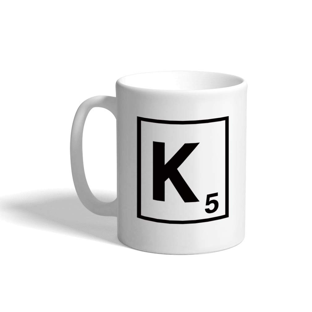 Custom Funny Coffee Mug Coffee Cup"K" Letter Game Initial Monogram Letter K White Ceramic Tea Cup 11 OZ Design Only