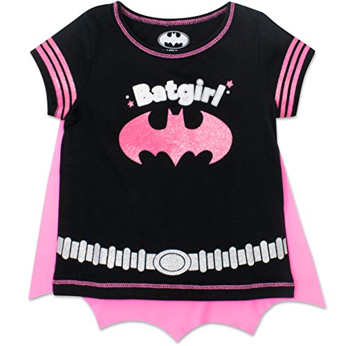 Batgirl Toddler Girls' T-shirt with Cape, Black