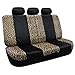 FH Group FB080LEOPARD115 Black Lush Velour Seat Cover (Airbag Compatible and Split Bench Leopard Full Set)