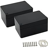 LeMotech Project Box ABS Plastic IP65 Waterproof Electrical Junction Box Outdoor Enclosure for Electronics Black (100 x 68 x 