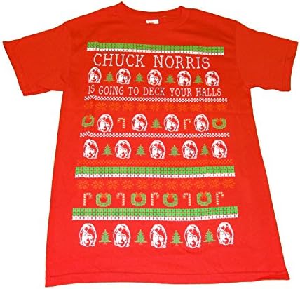 CHUCK NORRIS IS GOING TO DECK YOUR HALLS Mens Christmas Shirt (XX-Large)