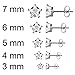 JewelrieShop 5 Pairs Assorted Sizes Wholesale Stainless Steel Cubic Zirconia Star Stud Earrings
