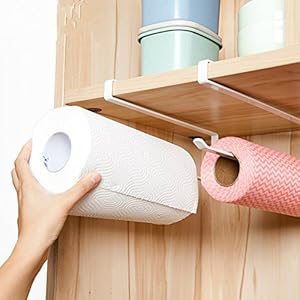 Pack-of-2-Kitchen-Paper-Towel-Roll-Holder-Dispenser-Cabinet-Cupboard-Under-Shelf-Storage-Napkins-Rack Pack of 2 Kitchen Paper Towel Roll Holder Dispenser Cabinet Cupboard Under Shelf Storage Napkins Rack