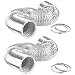 iPower 4 Inch 8 Feet Non-Insulated Flex Air Aluminum Ducting Dryer Vent Hose for HVAC Ventilation, 2 Pack, 4 Clamps included primary