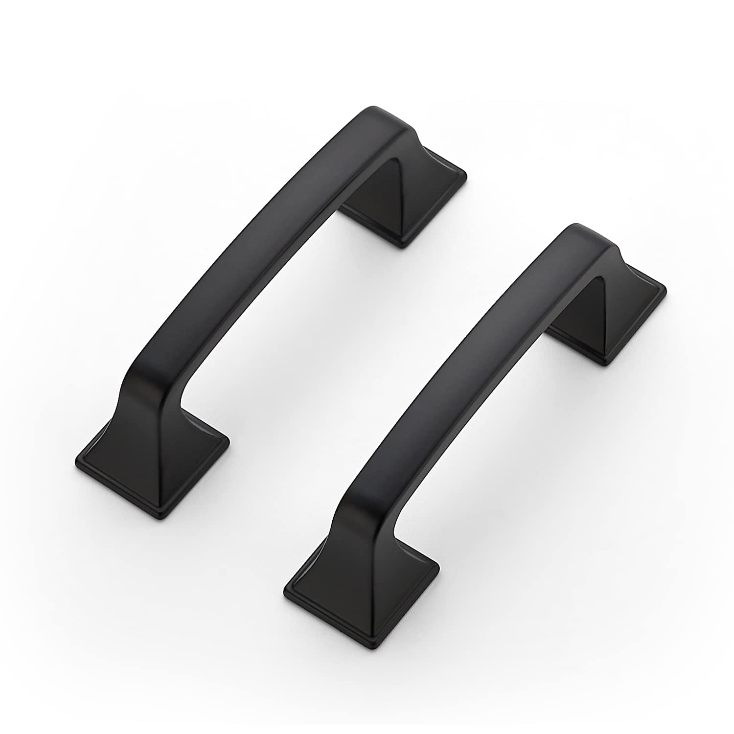 Ravinte 30 Pack Solid 3 Inch Square Foot Arch Pulls Kitchen Cabinet Handles Matte Black Drawer Pulls Kitchen Cabinet Hardware for Cupboard Handles Image