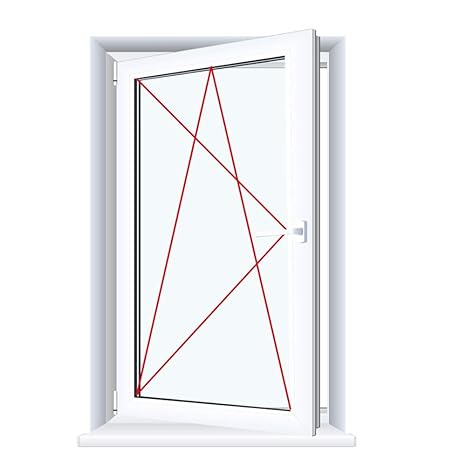 Drutex Kunststofffenster weiß Dreh Kipp Anschlag:DIN Links, BxH:600x800, Glas:2-Fach