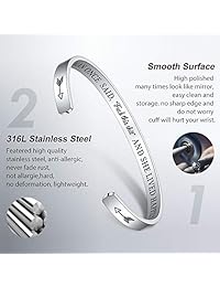 M MOOHAM - Pulsera de acero inoxidable con cita divertida grabada para mujer