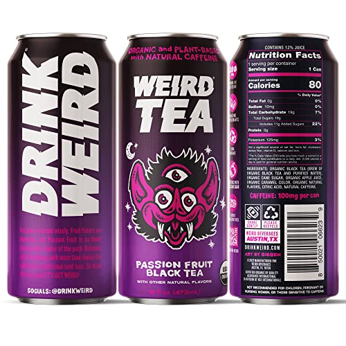 Drink Weird Weird Tea, Passon Fruit Flavor with Black Tea, Certified