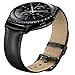 Fwheel Compatible With Samsung Gear S2 Classic Band SM-R732/R735 (Not Fit S2),Genuine Leather Smart Watch Replacement Band Strap With Stainless Steel Buckle(black)